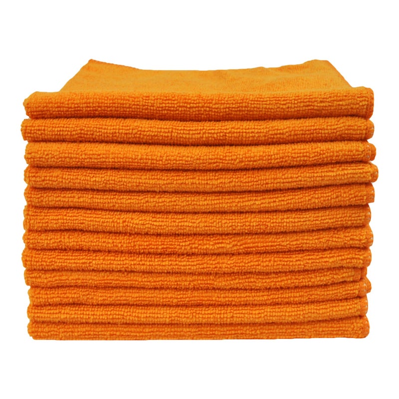Eurow Utility 240 GSM Terry Weave Microfiber Cleaning Towels for Home, Auto, Boat, RV, Garage, Shop, Streak-Free, Scratch-Free, Reusable, Multi-Surface, Ultra Absorbent, 16x16 Inch, 12-Pack, Orange - Image 3